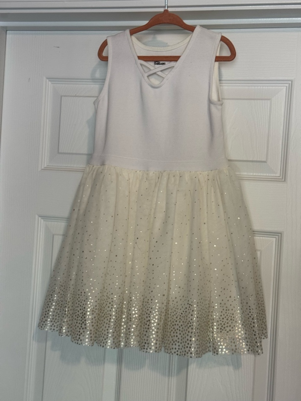 Epic Threads White Cream Glitter Tulle Party Dress